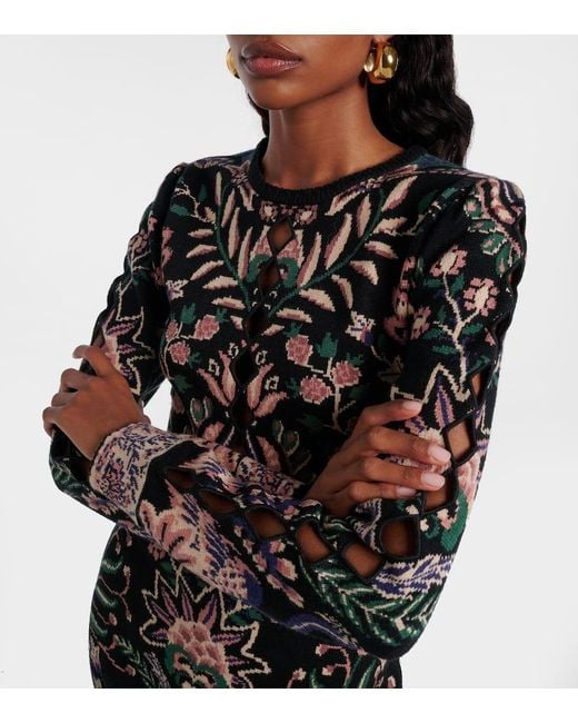 Farm Rio Black Marvelous Garden Minidress