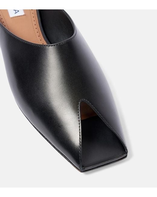 Alaïa Black Leather Slippers