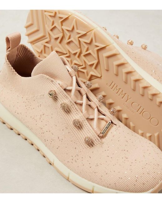 Jimmy Choo Natural Veles Embellished Sneakers