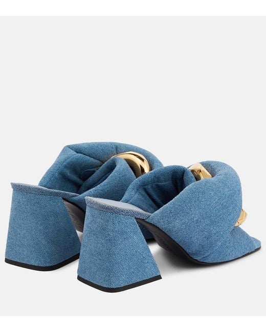 J.W. Anderson Blue Chain And Twist Denim Mules