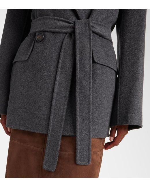 Max Mara Black Ornella Belted Virgin Wool Coat