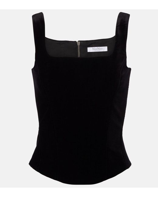 Max Mara Black Cotton Velvet Corset