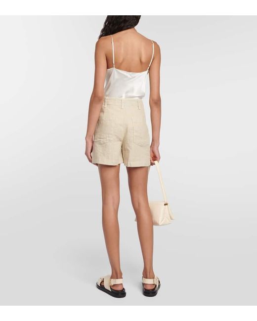 Velvet Natural Fallon Linen Shorts