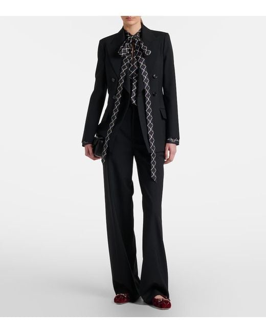 Bailarinas De Terciopelo Con Horsebit Gucci de color Red