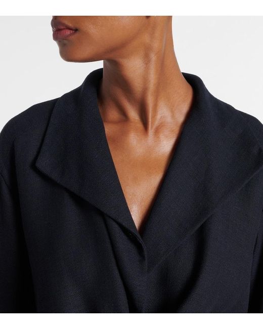 Loro Piana Black Top Janet Aus Leinen-Crepe