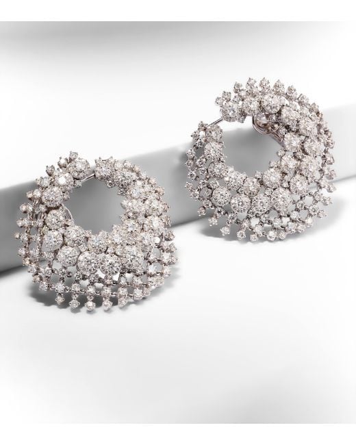 YEPREM White 18Kt Clip-On Earrings With Diamonds