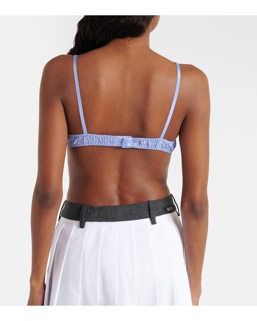 Prada Blue Silk Bra