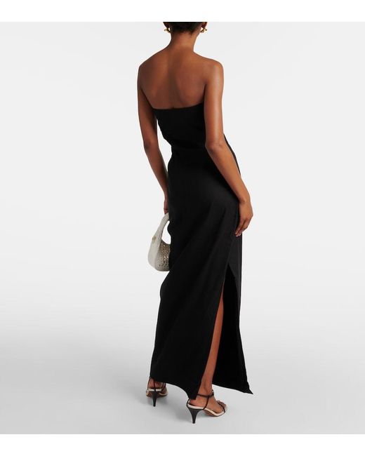 Sir Black Dorian Embroidered Linen And Cotton Maxi Dress