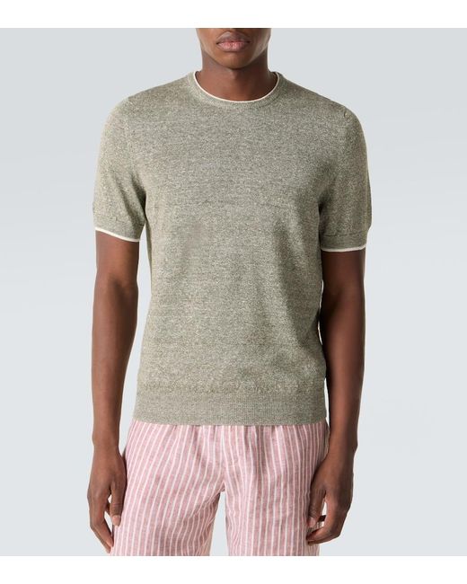 Pull En Lin Et Coton Fedeli pour homme en coloris Gray