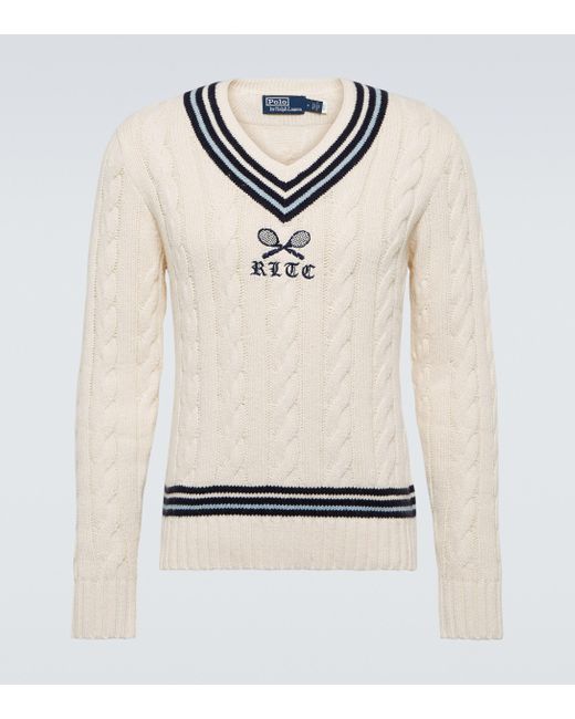 Polo Ralph Lauren Natural Cable-knit V-neck Sweater for men