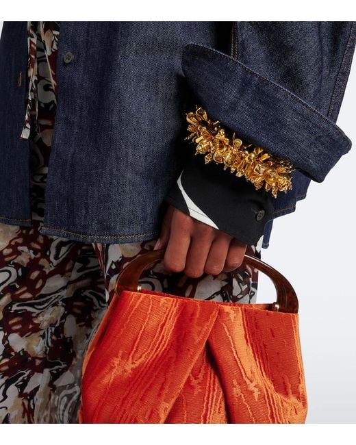 Dries Van Noten Metallic Embroidered Beaded Bracelet