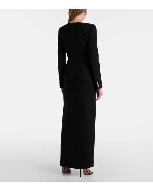 Alessandra Rich Black Maxirock Aus Boucle
