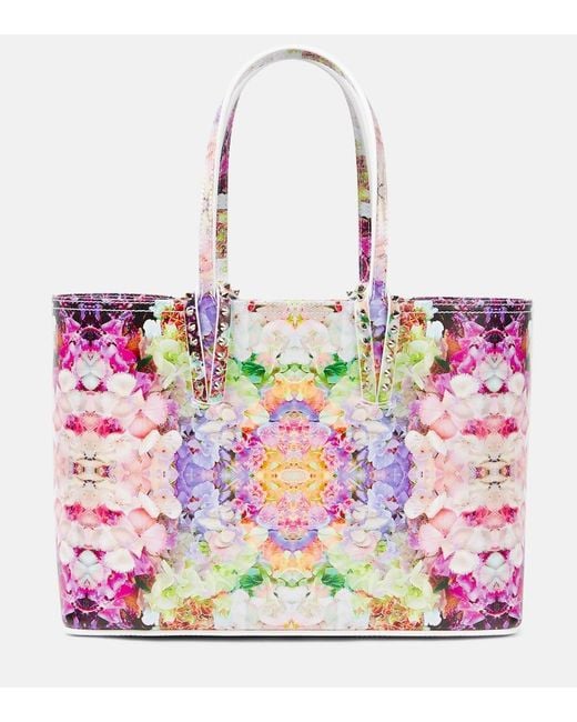 Borsa Cabata Small in pelle a fiori di Christian Louboutin in Pink