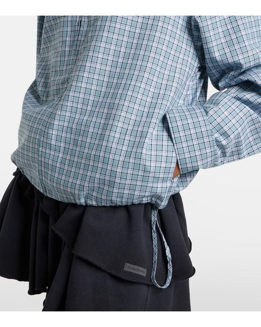 Acne Blue Checked Technical Jacket