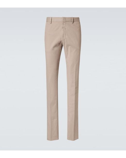 Zegna Natural Cotton-Blend Straight Pants for men