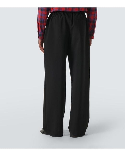 The Row Black Donatello Mid-Rise Wool Wide-Leg Pants for men