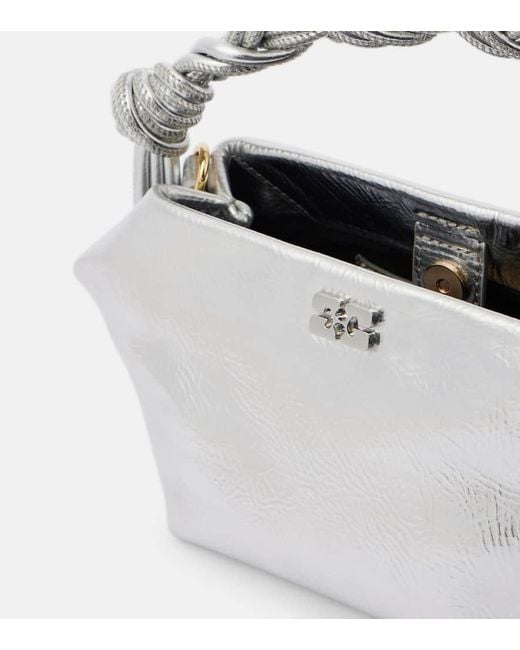 Sac Bou Mini En Cuir Metallise Ganni en coloris Metallic