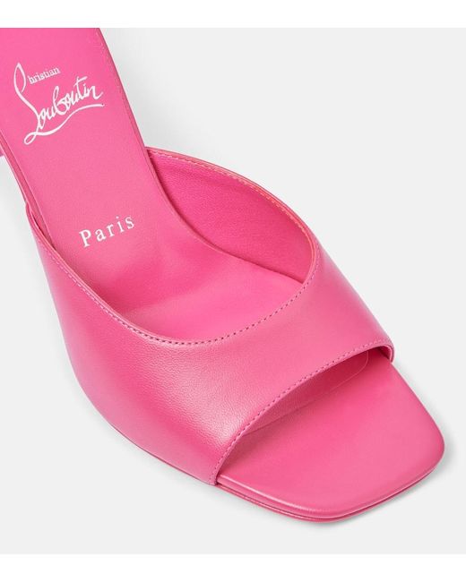 Christian Louboutin Pink Condora 85 Leather Mules