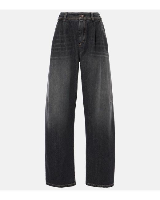Brunello Cucinelli Blue Wide-Leg Jeans