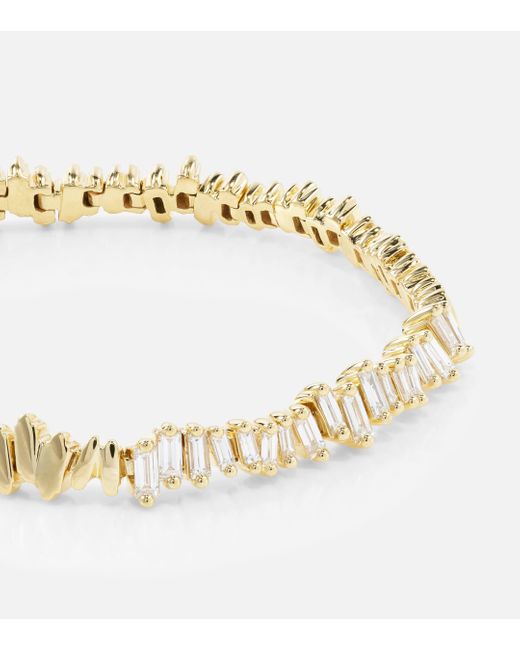 Suzanne Kalan Metallic 18kt Gold Bracelet With Diamonds