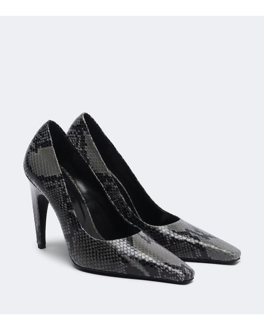 Jude Black Fame Snake-Effect Leather Pumps