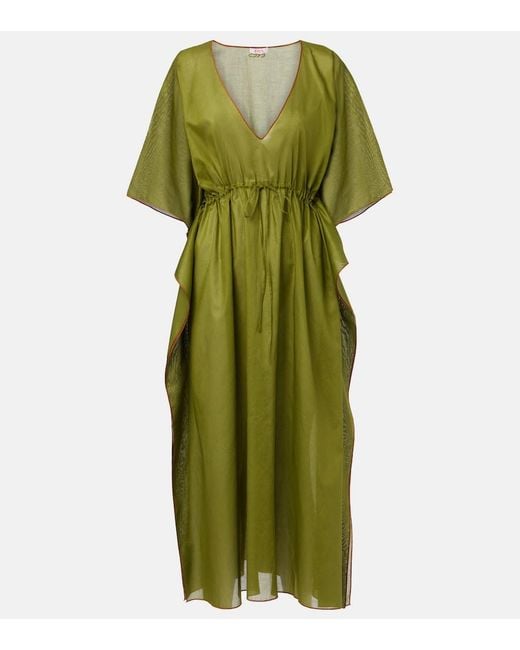 Eres Green Voilier Cotton Kaftan