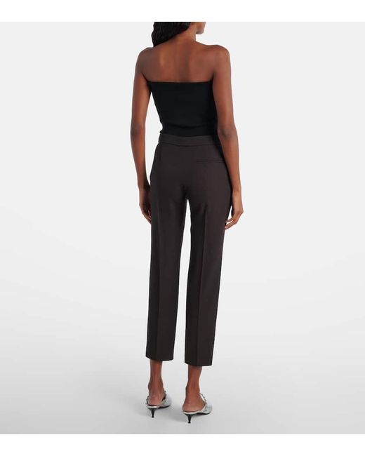 Alexander McQueen Black Mid-Rise Wool Canvas Crepe Straight Pants