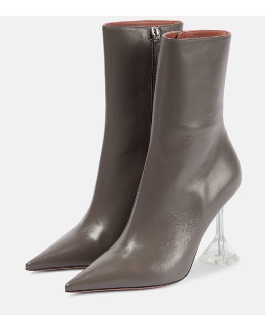 AMINA MUADDI Brown Giorgia Glass 95 Leather Ankle Boots