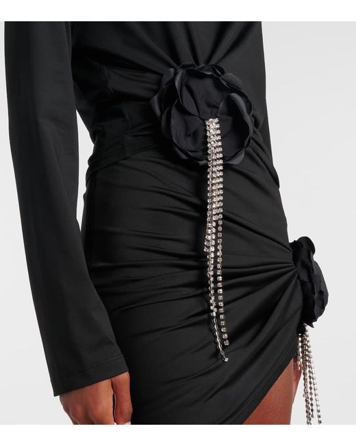 Area Black Top Aus Jersey Mit Kristallen