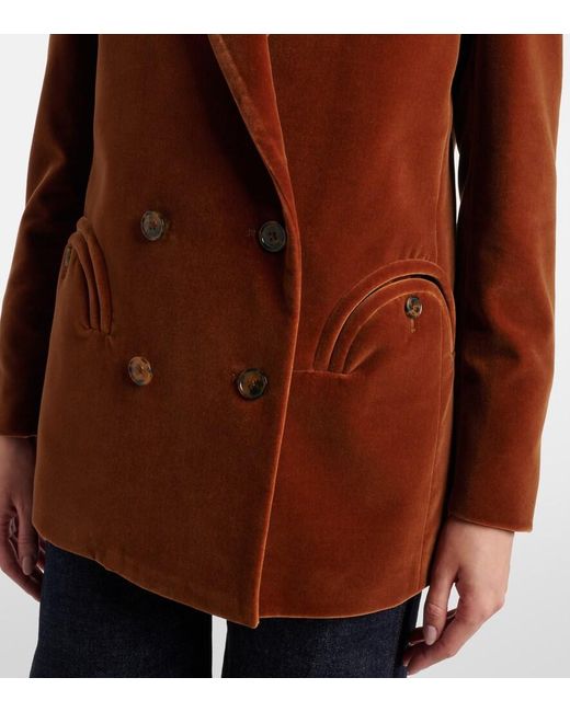 Blazé Milano Brown Everynight Cotton Velvet Blazer