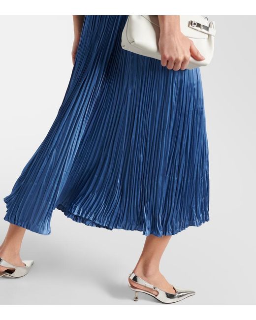 Vince Blue Pleated Midi Dress