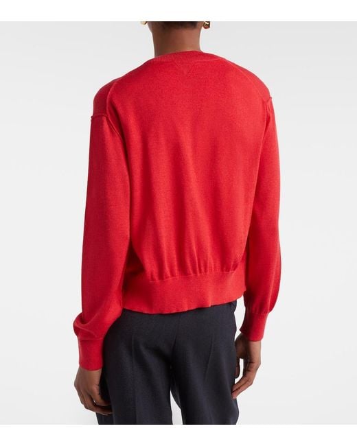 Bottega Veneta Red Knot Sweater Vest And Cardigan Set