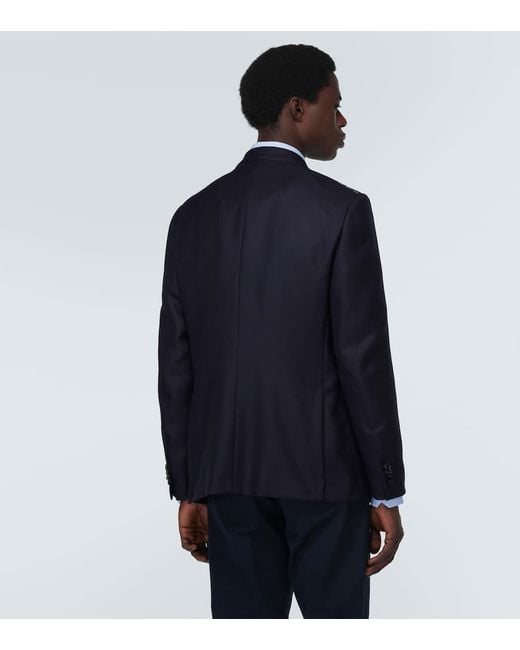 Zegna Blazer Aus Kaschmir Und Seide in Blue für Herren