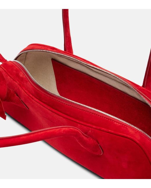 Magda Butrym Red Verzierte Tote Bag Brigitte Aus Veloursleder
