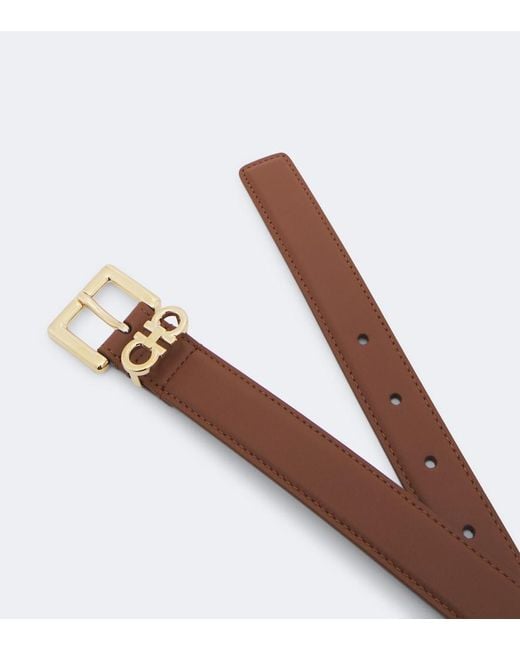 Ferragamo Brown Gancini Leather Belt