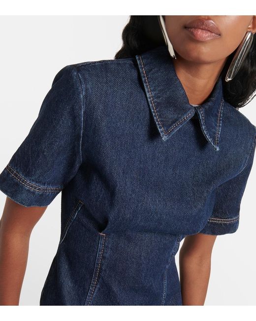 Sportmax Blue Douglas Denim Polo Dress