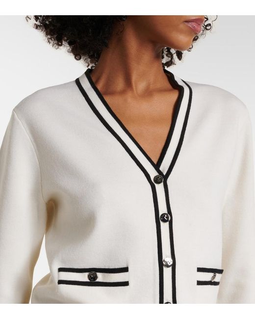 Tory Burch White Kendra Wool-Blend Cardigan