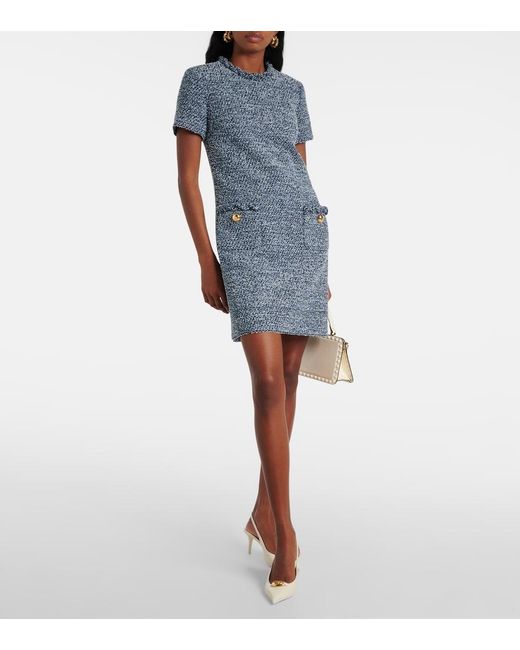 Valentino Blue Tweed Denim Minidress
