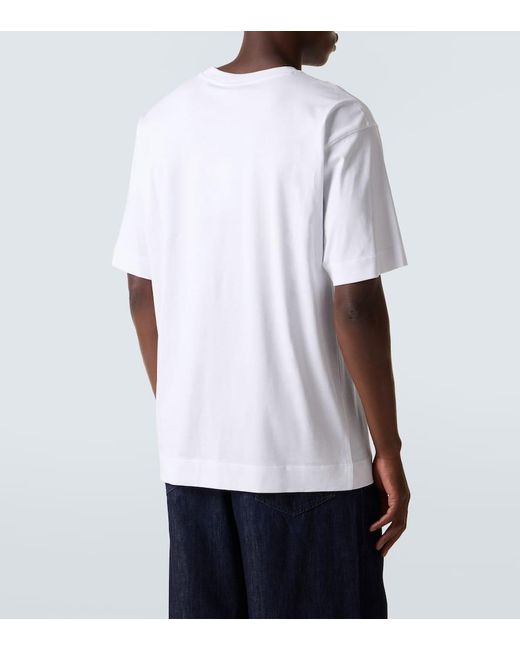 Dries Van Noten White Cotton Jersey T-Shirt for men