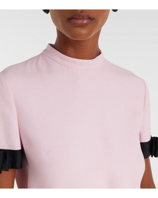 Valentino Pink Crepe Couture Bow-Detail Minidress