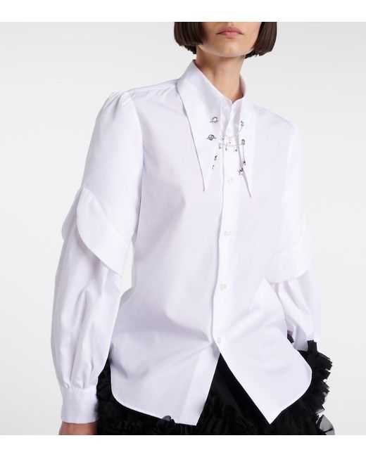 Noir Kei Ninomiya White Embellished Cotton Shirt