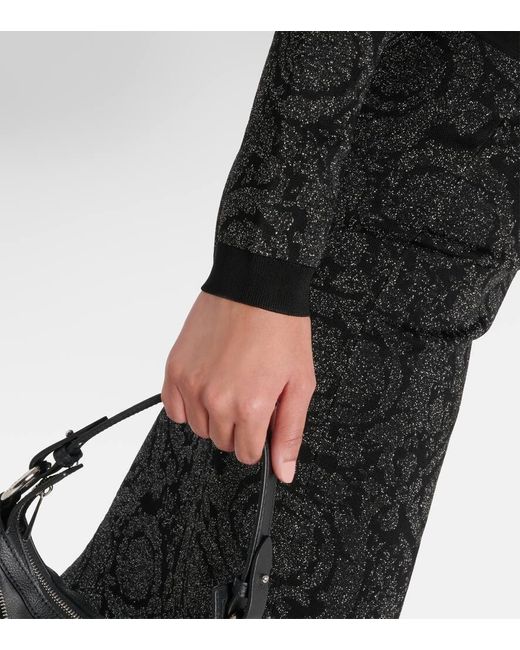 Cardigan cropped Barocco Versace de color Black