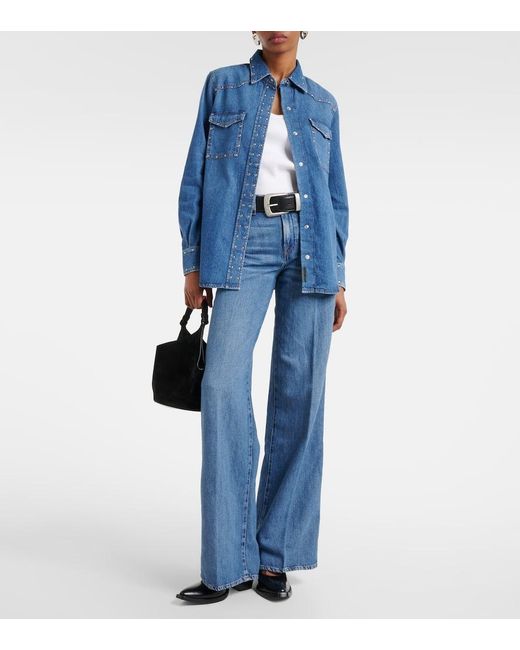 7 For All Mankind Blue High-Rise Jeans
