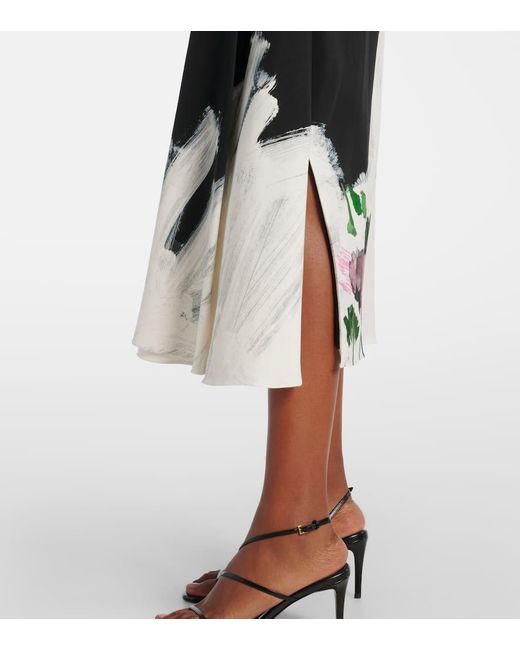 Robe Midi A Fleurs Erdem en coloris Black