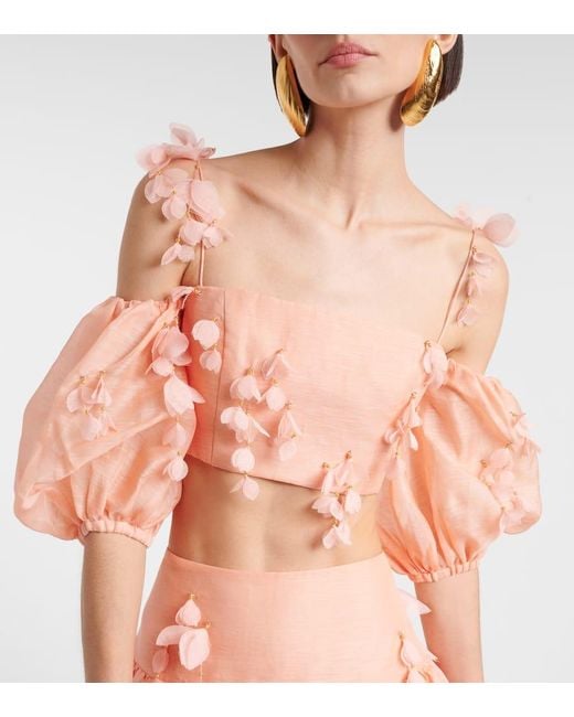 Top Cropped Dawning di Zimmermann in Pink