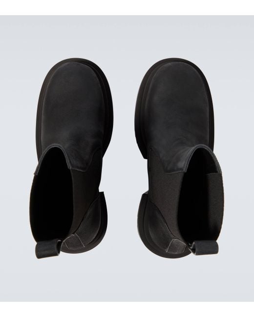 Rick Owens Black Beatle Leather Ankle Boots for men