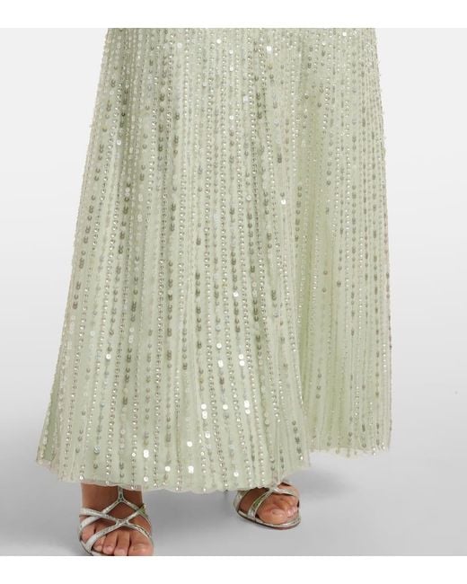 Jenny Packham White Robe Macelline Mit Pailletten