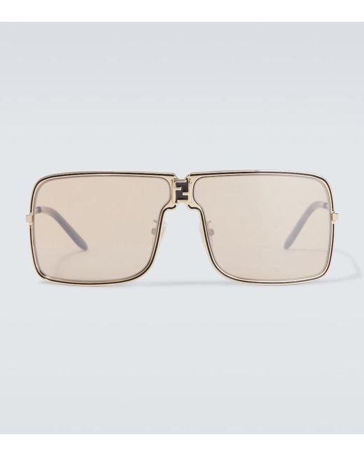 Fendi Natural Ness Rectangular Sunglasses for men
