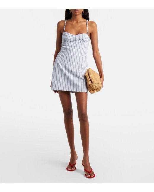 Sir Blue Pinstripe Cotton-Blend Minidress