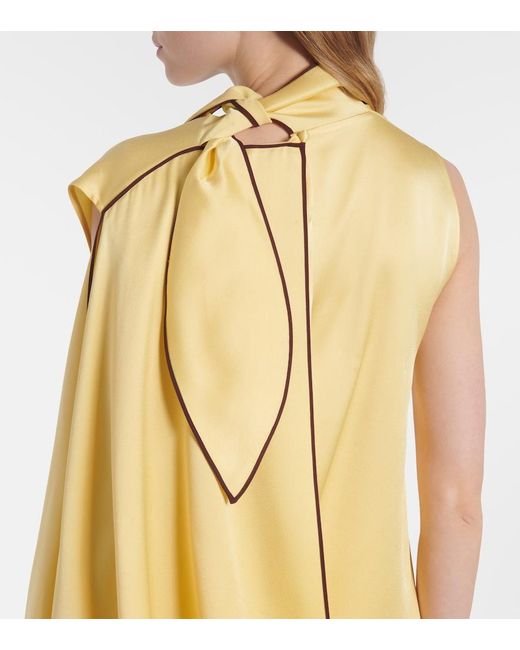 Stella McCartney Yellow Tie-Neck Top